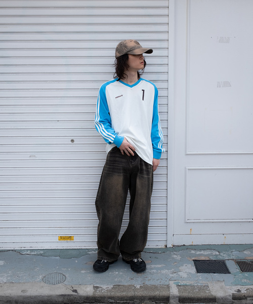 adidas(アディダス)の「ADIDAS / アディダス ORI JERSEY(Tシャツ/カットソー・メンズ・グリーン/アイボリー・MEDIUM/LARGE)」の3枚目の写真