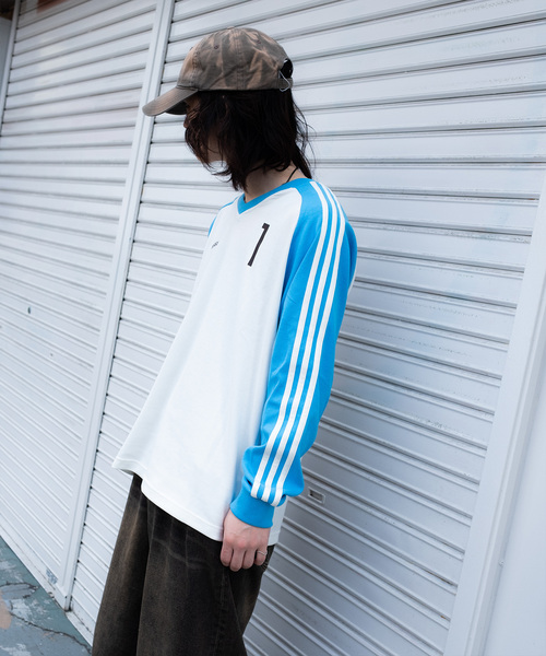 adidas(アディダス)の「ADIDAS / アディダス ORI JERSEY(Tシャツ/カットソー・メンズ・グリーン/アイボリー・MEDIUM/LARGE)」の4枚目の写真