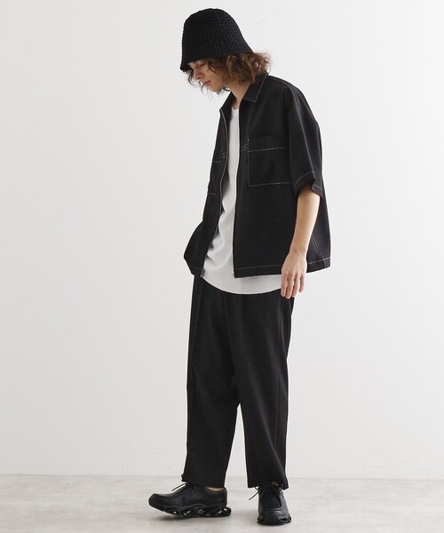 tk.TAKEO KIKUCHI（ティーケータケオキクチ）の「【セットアップ対応】テッククレープルーズテーパードパンツ（その他パンツ・メンズ・ブラック/ライトベージュ/チャコールグレー/ブルー・04/02/03/01）」の12枚目の写真