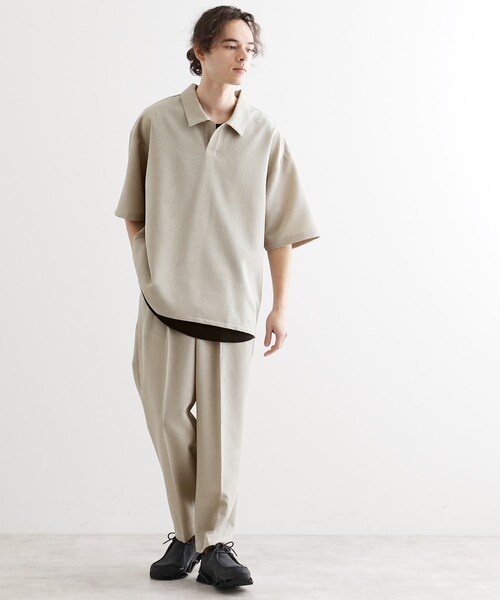 tk.TAKEO KIKUCHI（ティーケータケオキクチ）の「【セットアップ対応】テッククレープルーズテーパードパンツ（その他パンツ・メンズ・ブラック/ライトベージュ/チャコールグレー/ブルー・04/02/03/01）」の15枚目の写真