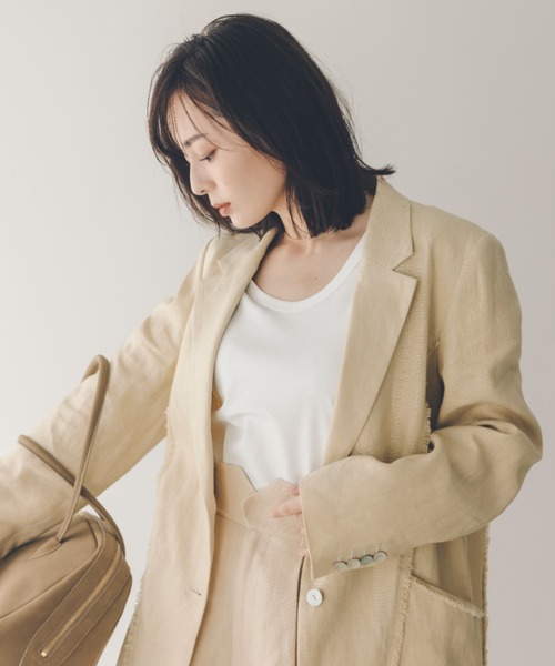 anuans（アニュアンス）の「シルクタッチコットンUネックT（Tシャツ/カットソー・レディース・チャコールグレー/ブラック/ホワイト/ピンク/その他/サックスブルー/ベージュ/ネイビー・SMALL/MEDIUM）」の13枚目の写真