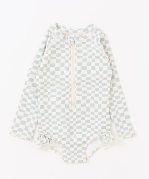 【Rylee＋Cru】RASH GUARD ONE-PIECE || SEAFOAM CHECK