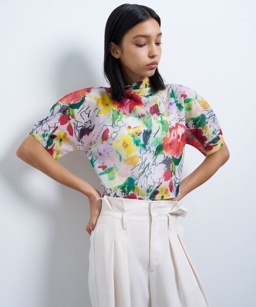 LANVIN en Bleu(ランバンオンブルー)の「fleur de fleurプリントカットソー(Tシャツ/カットソー・レディース・ピンク・38)」の8枚目の写真
