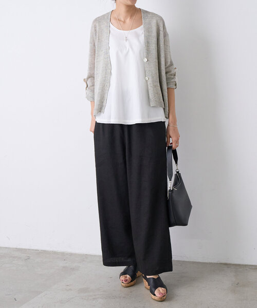 【美品】BEARDSLEY ビアズリー ウエストリブパンツ リネン BEARDSLEY（ビアズリー）の「《ビアズリー》ウエストリブリネン