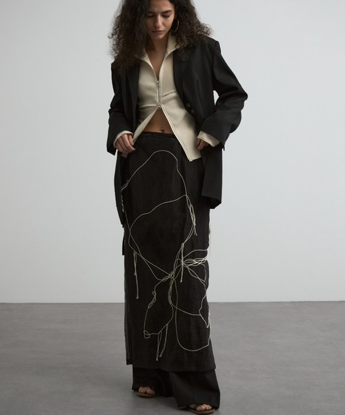 credonaアートエンブロイダリーラップスカート アートエンブロイダリーラップスカート CREDONA