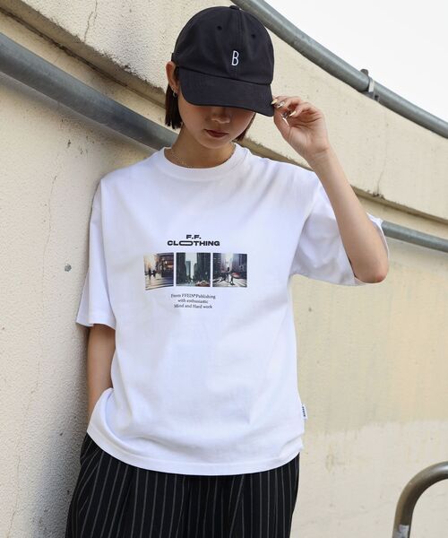 FFEIN(フェイン)の「【FFEIN(フェイン)】フォトプリントショート丈Tシャツ / Tシャツ 短丈 クルーネック 半袖 ショート丈(Tシャツ/カットソー・メンズ・アッシュグレー/チャコール/ホワイト・LARGE/MEDIUM/SMALL)」の10枚目の写真