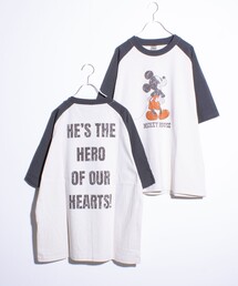 【Disney】【TOM&JERRY】ピグメント/ラグランスリーブ プリントTシャツ