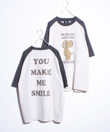 【Disney】【TOM&JERRY】ピグメント/ラグランスリーブ プリントTシャツ