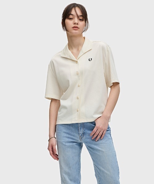 ブラウス シャツ Open Collar Jersey Shirt／オープンカラージャージーシャツ レディース Open Collar Jersey Shirt／オープンカラージャージーシャツ