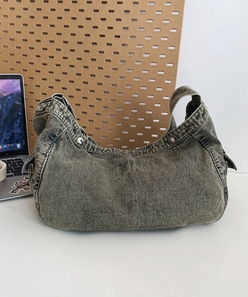 Ressaca（レサーカ）の「ウォッシュ加工サイドポケットショルダーバッグ（ショルダーバッグ・レディース・パープル/ベージュ/ブラック/グリーン・FREE）」の19枚目の写真