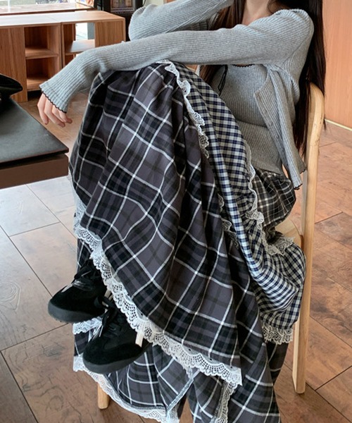 meJane（ミージェーン）の「チェック柄 ティアードロングスカート（スカート・レディース・チェック・S/M/L）」の7枚目の写真