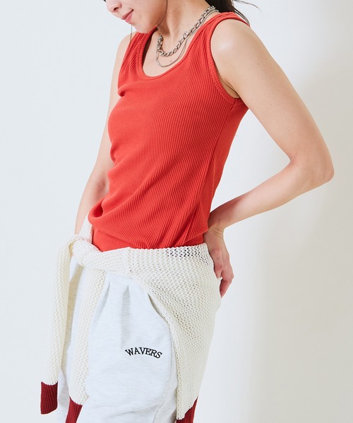 GORGE（ゴージ）の「《リブ素材×ラウンドネック》レディース タンクトップ カットソー ノースリーブ インナー 春夏秋（タンクトップ・レディース・イエロー/ブラック/オフホワイト/その他/オレンジ/チャコール・F）」の22枚目の写真
