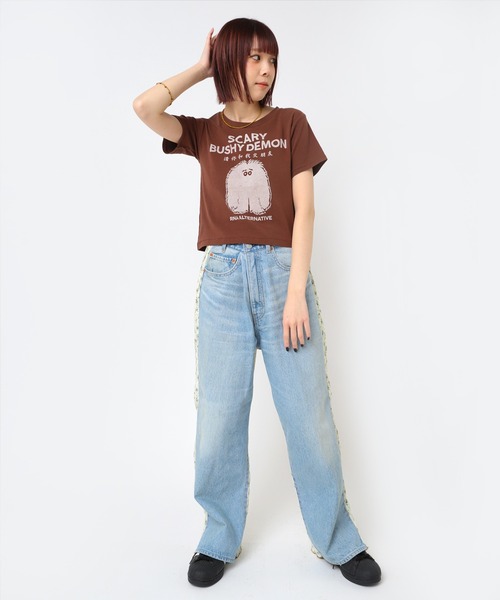 RNA(アールエヌエー)の「R4341 プリーツコンビワイドストレート(デニムパンツ・レディース・ライトインディゴブルー/インディゴブルー・MEDIUM)」の13枚目の写真