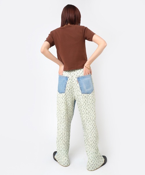 RNA(アールエヌエー)の「R4341 プリーツコンビワイドストレート(デニムパンツ・レディース・ライトインディゴブルー/インディゴブルー・MEDIUM)」の11枚目の写真