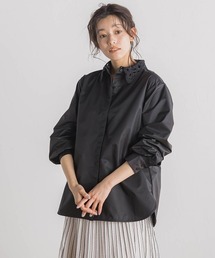 ブラウス シャツ デニムクロップドシャツ「洗濯機で洗える」 レディース SHIPS any:〈洗濯機可能〉REPREVE ギャザー パフシャツ ブラウス