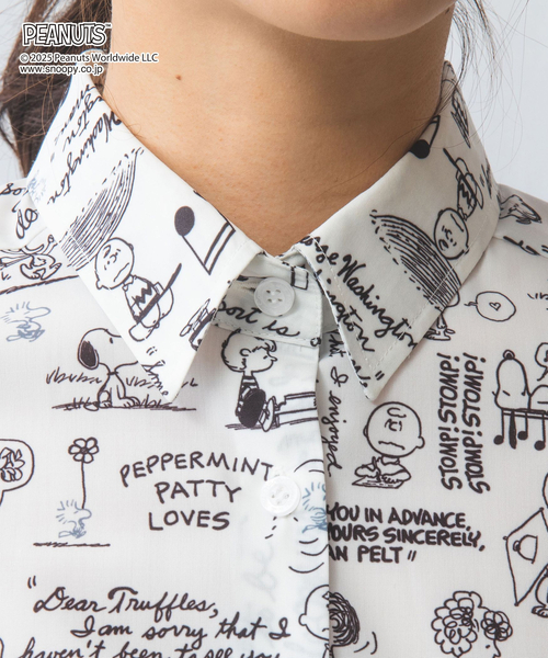 web限定セール PEANUTS】ドローイングシャツカラーブラウス（シャツ/ブラウス トップス