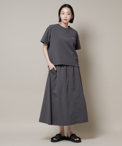 THOUSAND MILE(サウザンドマイル)の「THOUSAND MILE/ショートスリーブTシャツ スカートセット(ワンピース・レディース・ブルー/ブラック/チャコール・FREE)」の1枚目の写真