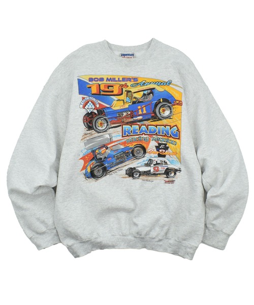 HANES(ヘインズ)の「【ヴィンテージ古着】90’s Haens “READING Racing Reunion & Car Show” レーシング スウェット(スウェット・メンズ・ホワイト・LARGE)」の1枚目の写真