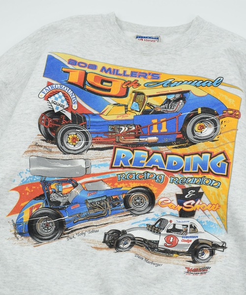 HANES(ヘインズ)の「【ヴィンテージ古着】90’s Haens “READING Racing Reunion & Car Show” レーシング スウェット(スウェット・メンズ・ホワイト・LARGE)」の9枚目の写真