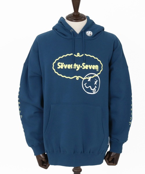 seventy seven（セブンティセブン）の「mpa3773-middle onz over size sweat P-O hoodie（77delicious) パーカー（パーカー・メンズ・ホワイト/ブラック/ブルー・M/L/XL）」の20枚目の写真