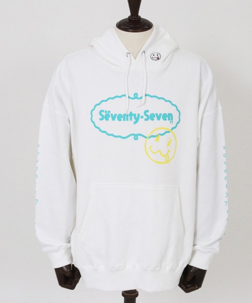 seventy seven（セブンティセブン）の「mpa3773-middle onz over size sweat P-O hoodie（77delicious) パーカー（パーカー・メンズ・ホワイト/ブラック/ブルー・M/L/XL）」の22枚目の写真