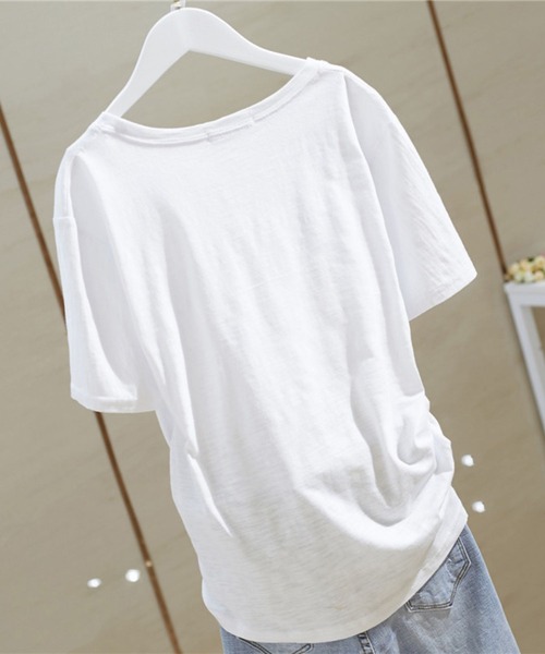 SPIGA(スピーガ)の「深VネックプリントTシャツ(Tシャツ/カットソー・レディース・ピンク/イエロー/ライトピンク/グリーン/ブラック/ホワイト・MEDIUM/LARGE/X-LARGE)」の7枚目の写真