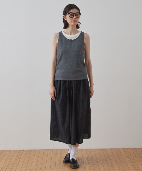 Unblend】チェックフレア ロングスカート MONO-MART LADY'S