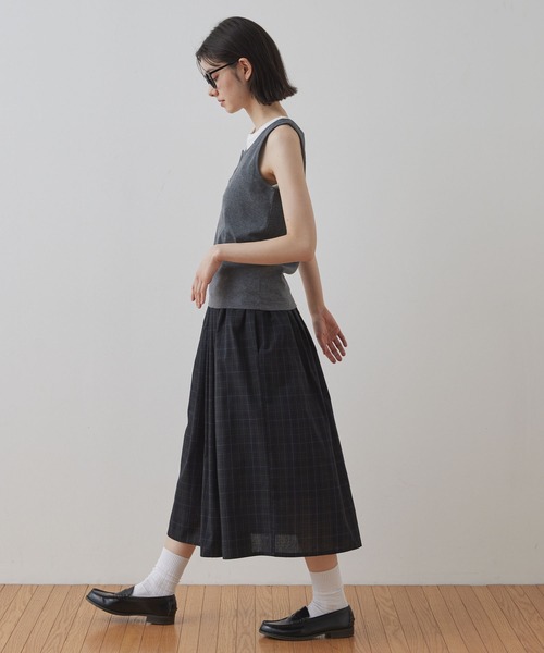 Unblend】チェックフレア ロングスカート MONO-MART LADY'S