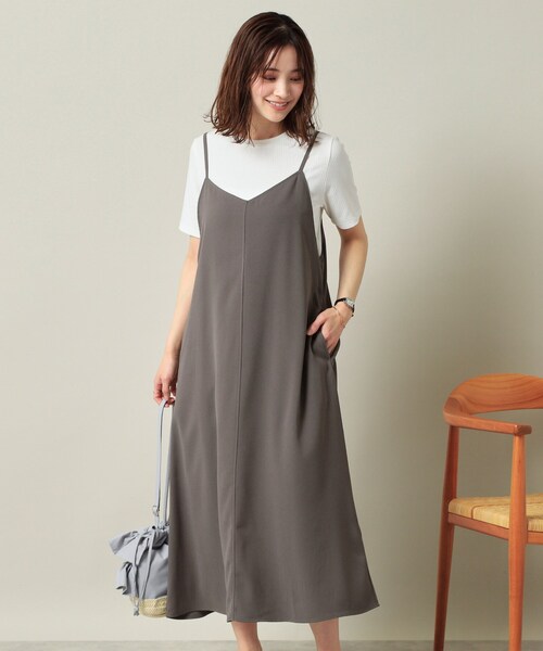 ITS'DEMO（イッツデモ）の「【手洗い可／無地・花柄】ジョーゼットキャミワンピ（ワンピース・レディース・ブラック/ベージュ/ダークグレー/ベージュ系その他4/ネイビー系・00）」の15枚目の写真