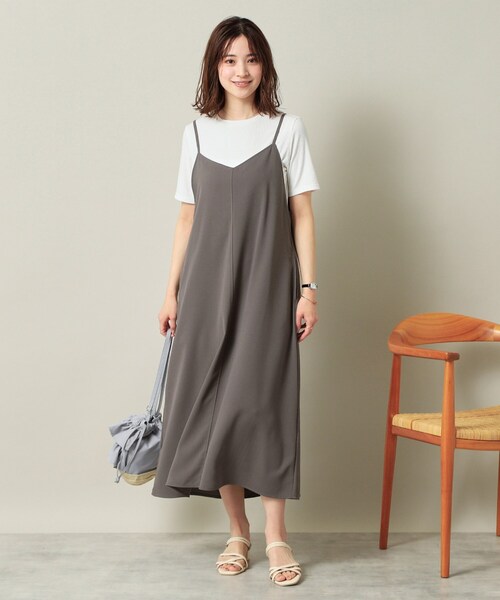 ITS'DEMO（イッツデモ）の「【手洗い可／無地・花柄】ジョーゼットキャミワンピ（ワンピース・レディース・ブラック/ベージュ/ダークグレー/ベージュ系その他4/ネイビー系・00）」の14枚目の写真