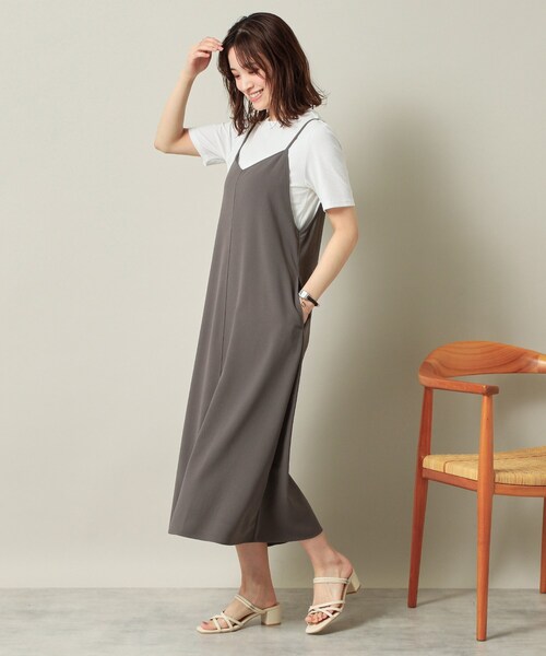 ITS'DEMO（イッツデモ）の「【手洗い可／無地・花柄】ジョーゼットキャミワンピ（ワンピース・レディース・ブラック/ベージュ/ダークグレー/ベージュ系その他4/ネイビー系・00）」の13枚目の写真