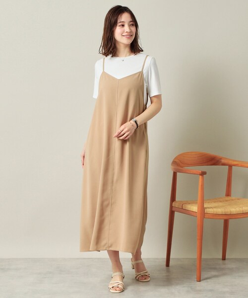 ITS'DEMO（イッツデモ）の「【手洗い可／無地・花柄】ジョーゼットキャミワンピ（ワンピース・レディース・ブラック/ベージュ/ダークグレー/ベージュ系その他4/ネイビー系・00）」の16枚目の写真