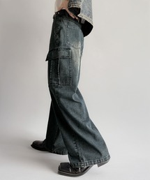 Classical Origin(�N���V�J���I���W��)�̃��B���e�[�W�E�H�b�V���J�[�S�|�P�b�g�f�j��/Vintage-Wash Cargo Pocket Denim(�f�j���p���c)