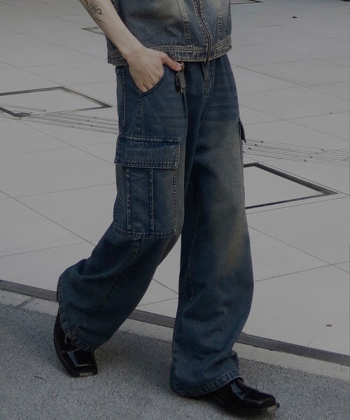 Classical Origin(クラシカルオリジン)の「ヴィンテージウォッシュカーゴポケットデニム/Vintage-Wash Cargo Pocket Denim(デニムパンツ・メンズ・ブラック/ブルー・SMALL/MEDIUM/LARGE)」の12枚目の写真