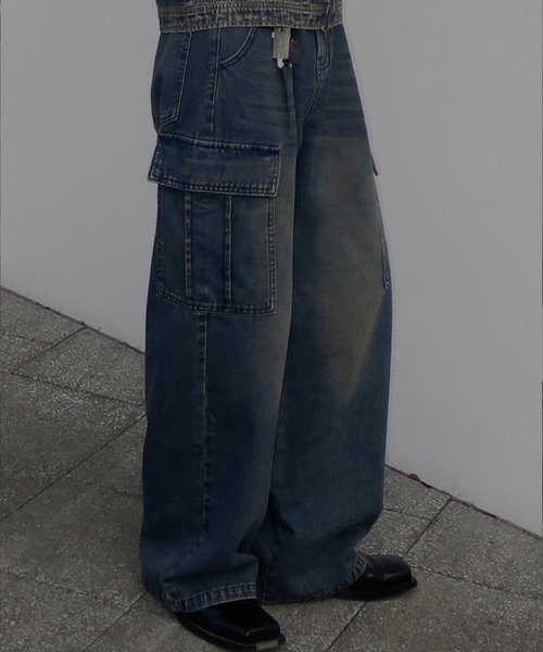 Classical Origin(クラシカルオリジン)の「ヴィンテージウォッシュカーゴポケットデニム/Vintage-Wash Cargo Pocket Denim(デニムパンツ・メンズ・ブラック/ブルー・SMALL/MEDIUM/LARGE)」の13枚目の写真
