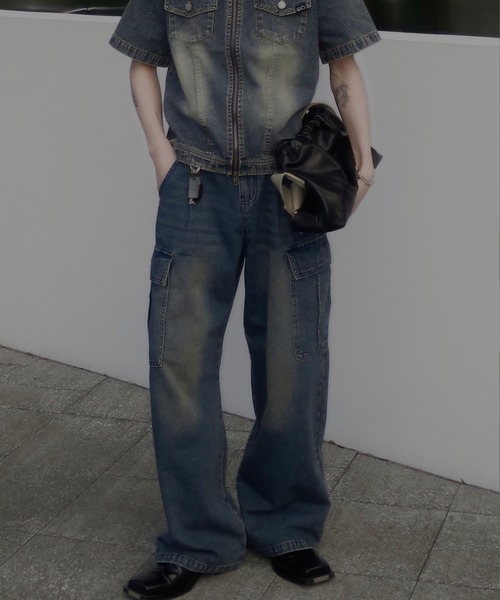 Classical Origin(クラシカルオリジン)の「ヴィンテージウォッシュカーゴポケットデニム/Vintage-Wash Cargo Pocket Denim(デニムパンツ・メンズ・ブラック/ブルー・SMALL/MEDIUM/LARGE)」の14枚目の写真