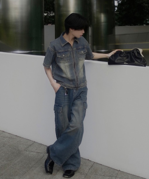 Classical Origin(クラシカルオリジン)の「ヴィンテージウォッシュカーゴポケットデニム/Vintage-Wash Cargo Pocket Denim(デニムパンツ・メンズ・ブラック/ブルー・SMALL/MEDIUM/LARGE)」の15枚目の写真
