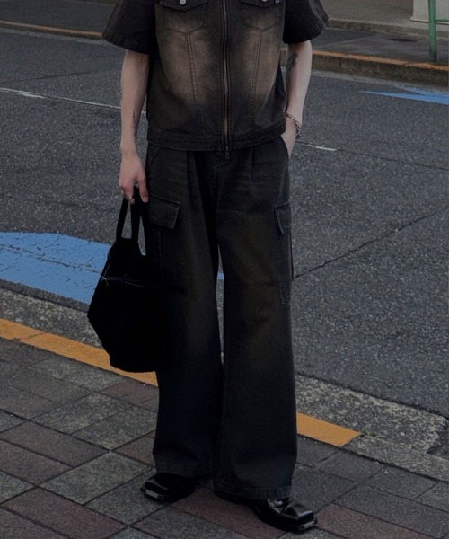 Classical Origin(クラシカルオリジン)の「ヴィンテージウォッシュカーゴポケットデニム/Vintage-Wash Cargo Pocket Denim(デニムパンツ・メンズ・ブラック/ブルー・SMALL/MEDIUM/LARGE)」の8枚目の写真