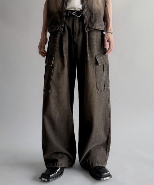 Classical Origin(クラシカルオリジン)の「ヴィンテージウォッシュカーゴポケットデニム/Vintage-Wash Cargo Pocket Denim(デニムパンツ・メンズ・ブラック/ブルー・SMALL/MEDIUM/LARGE)」の3枚目の写真