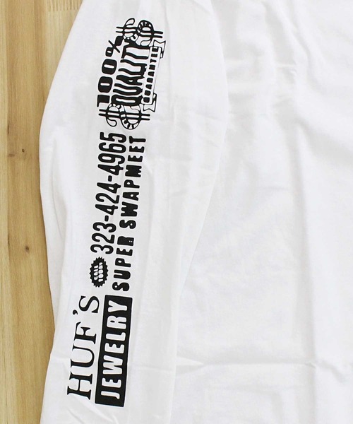 HUF(ハフ)の「ジュエリーロングスリーブバックプリントTシャツ JEWELRY L/S TEE(Tシャツ/カットソー・メンズ・ホワイト/ブラック・M/L/XL)」の5枚目の写真