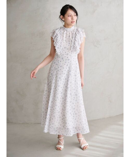 新品✨マーキュリーデュオ 23SS カシュクールパフスリーブワンピース S 新品✨マーキュリーデュオ 23SS カシュクールパフスリーブ