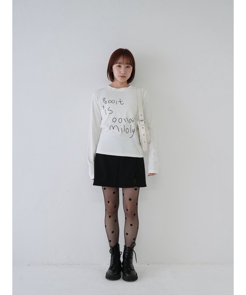 Uenui（ウニュイ）の「【 cunii 】手書きメッセージトップス1（Tシャツ/カットソー・レディース・ブラック/ホワイト・FREE）」の3枚目の写真
