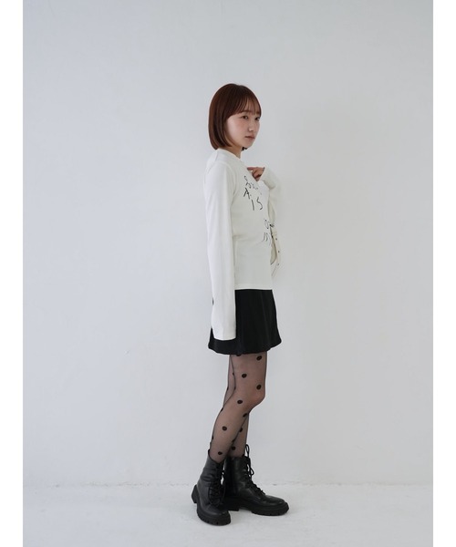 Uenui（ウニュイ）の「【 cunii 】手書きメッセージトップス1（Tシャツ/カットソー・レディース・ブラック/ホワイト・FREE）」の5枚目の写真