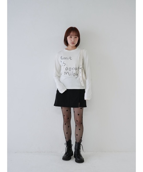 Uenui（ウニュイ）の「【 cunii 】手書きメッセージトップス1（Tシャツ/カットソー・レディース・ブラック/ホワイト・FREE）」の14枚目の写真