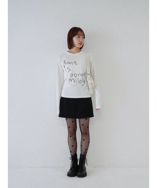 Uenui（ウニュイ）の「【 cunii 】手書きメッセージトップス1（Tシャツ/カットソー・レディース・ブラック/ホワイト・FREE）」の17枚目の写真