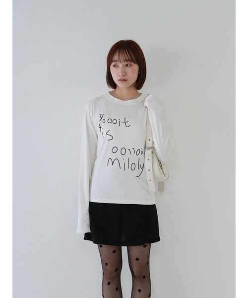 Uenui（ウニュイ）の「【 cunii 】手書きメッセージトップス1（Tシャツ/カットソー・レディース・ブラック/ホワイト・FREE）」の20枚目の写真