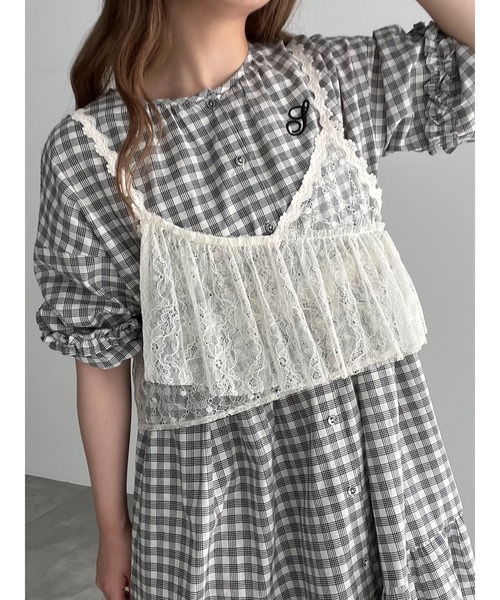 SM2(エスエムツー)の「フリルレースキャミソールブラウス(シャツ/ブラウス・レディース・グレー/クリーム/ブラック・F)」の3枚目の写真