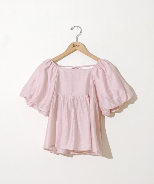 flower（フラワー）の「ウィンディーパフブラウス（シャツ/ブラウス・レディース・グリーン/ブルー/ピンク/ホワイト・FREE）」の6枚目の写真