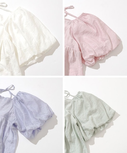 flower（フラワー）の「ウィンディーパフブラウス（シャツ/ブラウス・レディース・グリーン/ブルー/ピンク/ホワイト・FREE）」の14枚目の写真