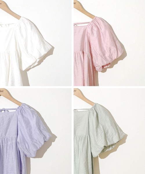 flower（フラワー）の「ウィンディーパフブラウス（シャツ/ブラウス・レディース・グリーン/ブルー/ピンク/ホワイト・FREE）」の15枚目の写真